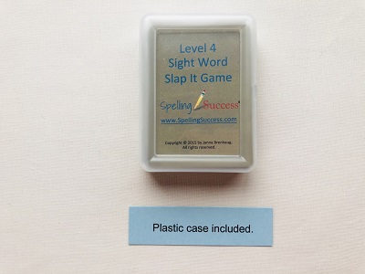 Level 4 Sight Word Slap It game in plastic case