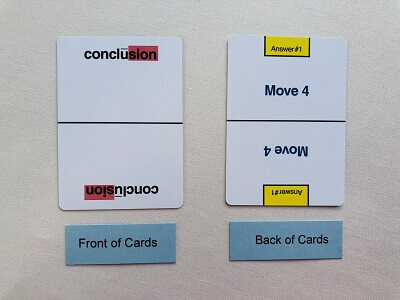 Level 5 I-O-N fun Spelling Game white cards showing the front and back of the educational cards