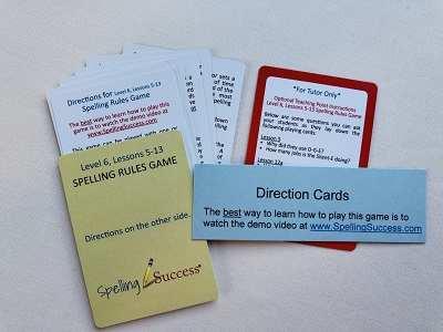 Level 6 Lessons 5-13 Spelling Rules Game with direction cards