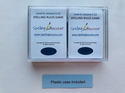 Level 6 Lessons 5-13 Spelling Rules Game in double plastic case with educational games