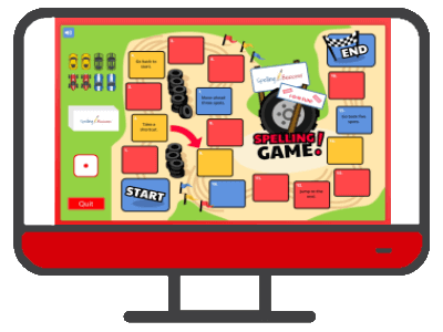 Computer of I-O-N FUN! game with red bar