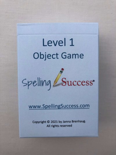 Level 1 Object Game in a large tuck box with web address on it