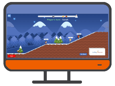 Computer Screen with orange task bar across the bottom