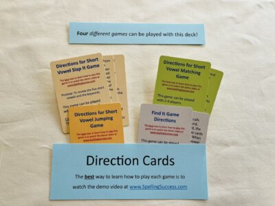 direction cards for the level 2 slap it game