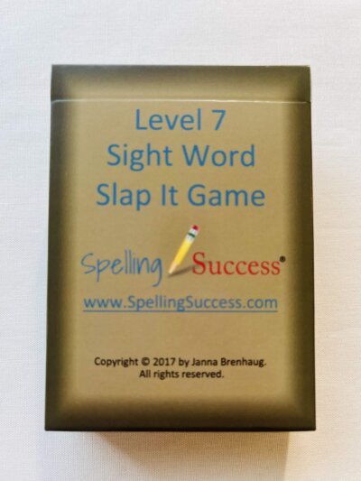 Level 7 Sight Word Slap It game in custom tuck box