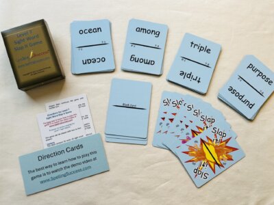 Level 7 Sight Word Slap It game in custom tuck box